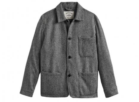 Portuguese Flannel Labura Herringbone Wool Grey
