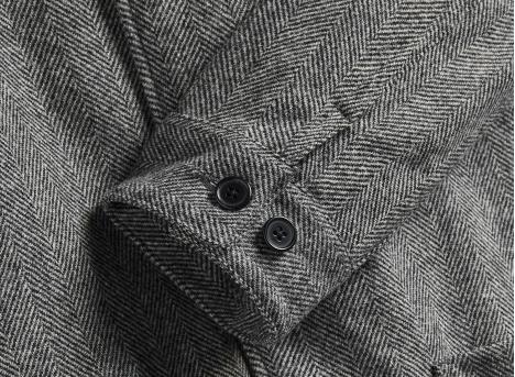 Portuguese Flannel Labura Herringbone Wool Grey