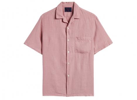 Portuguese Flannel Linen Camp Collar Shirt Rose