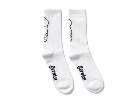 Service Works Salt Pepper Socks White