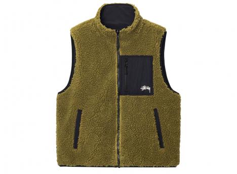 Stussy Sherpa Reversible Vest Olive