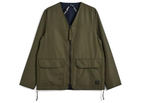Taion Non Down Military Reversible V-Neck Cardigan Dark Olive
