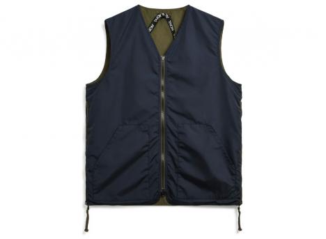 Taion Non Down Military Reversible V-Neck Vest Dark Olive