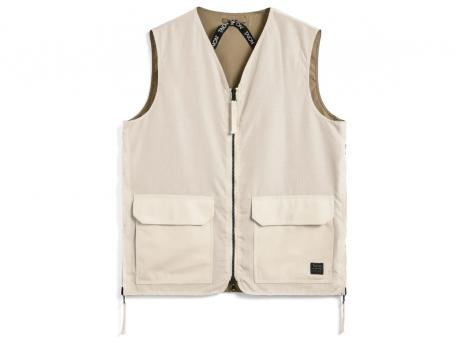 Taion Non Down Military Reversible V-Neck Vest Off White