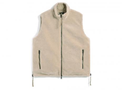 Taion R002BML-1 Military Reversible Hi Neck Down Vest Coyote / Beige