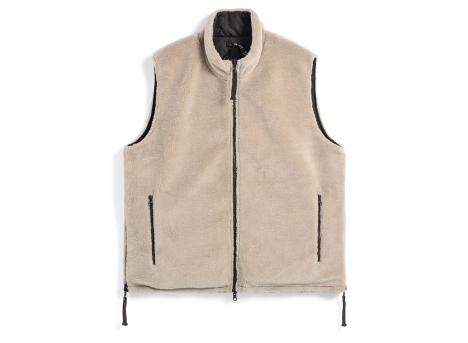 Taion R002BML-1 Military Reversible Hi Neck Down Vest Dark Choco / Beige