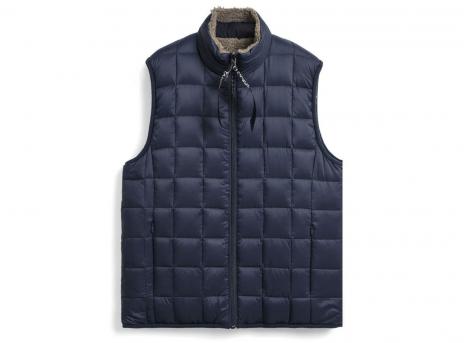 Taion R002MB Down X Boa Reversible Down Vest Dark Navy / Beige