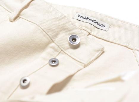 YMC P4YAQ Twisted Seam Trouser Ecru