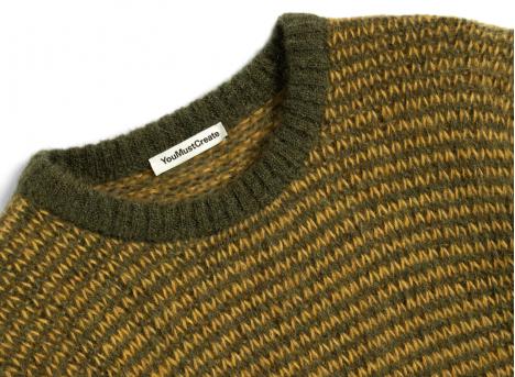 YMC P8ZAJ Black Palm Knit Yellow / Green