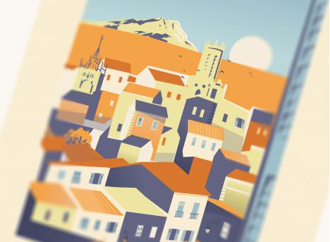 Affiche Bonjour Aix en Provence / Fenetre / Vincent Maunier