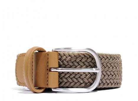 Anderson Woven Elasticated Belt Beige