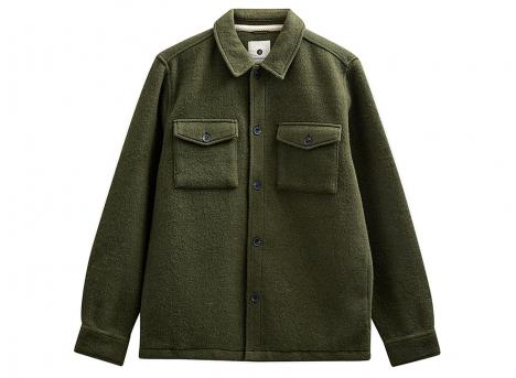 Anerkjendt Akoscar Boiled Wool Overshirt Forest Night 902022