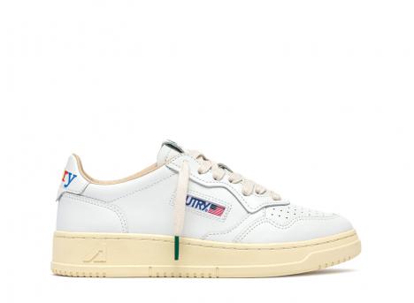 Autry Medalist Low BG01 Leather Logo White / White