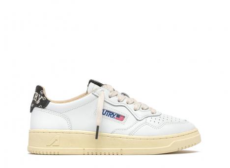 Autry Medalist Low HJ04 Leather / Printed Logo Suede White / Lavagna