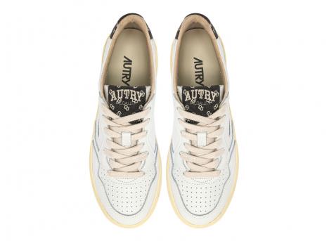 Autry Medalist Low HJ04 Leather / Printed Logo Suede White / Lavagna