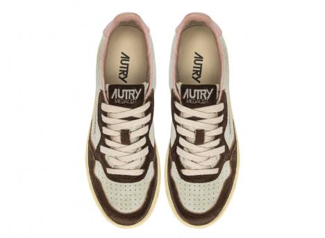 Autry Medalist Low YB02 Laminated Suede Silver / Mustang Sugar