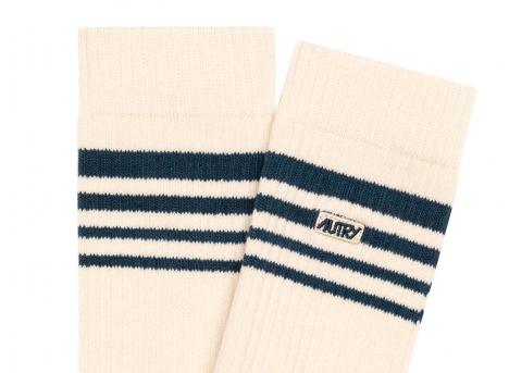 Autry Jacquard Striped Socks Corde / Drone