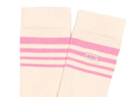Autry Jacquard Striped Socks Corde / Pink