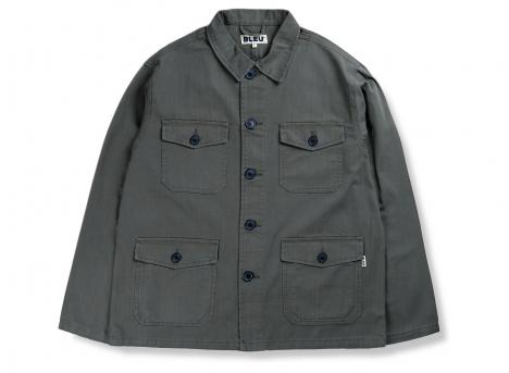 Bleu Utility Jacket Herringbone Khaki