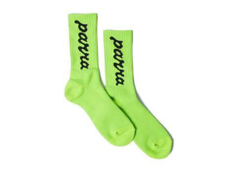 By Parra Lowercase Scriptlogo Crew Socks Acide Green 56181
