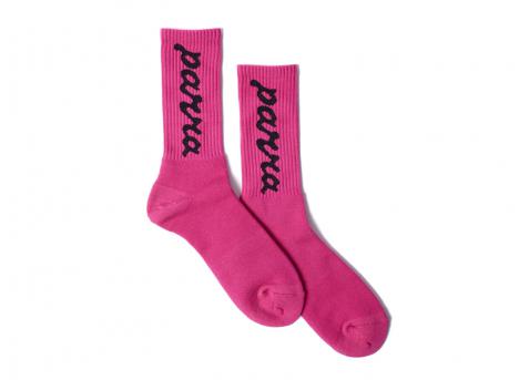 By Parra Lowercase Scriptlogo Crew Socks Hot Pink 56180