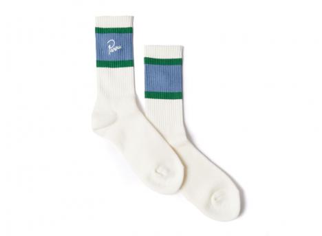 By Parra Signature Striped Crew Socks White