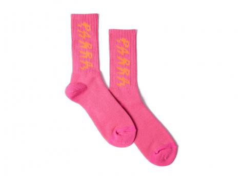By Parra Spiked Logo Crew Socks Pink