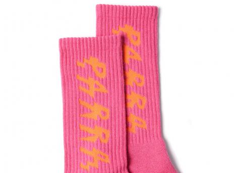 By Parra Spiked Logo Crew Socks Pink