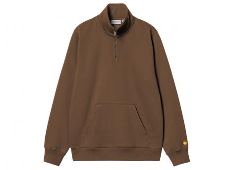 Carhartt Chase Neck Zip Sweat Chocolate / Gold I033665