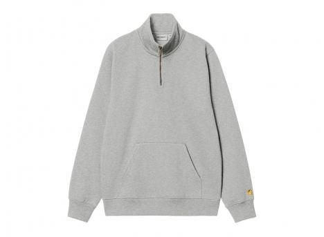 Carhartt Chase Neck Zip Sweat Grey Heather / Gold I033665