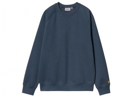 Carhartt Chase Sweat Dusky Blue / Gold I033660