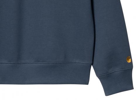 Carhartt Chase Sweat Dusky Blue / Gold I033660
