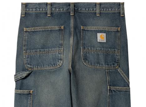 Carhartt Double Knee Pant Blue Worn Used Wash I032699