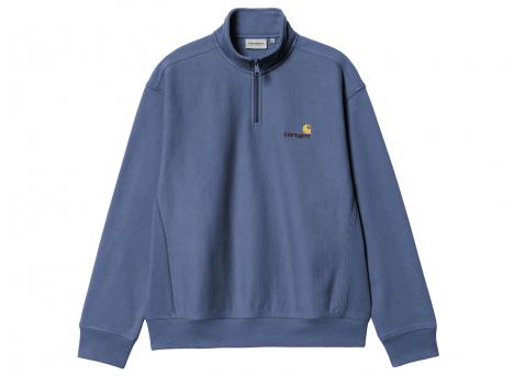 Carhartt Half Zip American Script Sweatshirt Blue Iris I027014