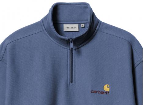 Carhartt Half Zip American Script Sweatshirt Blue Iris I027014