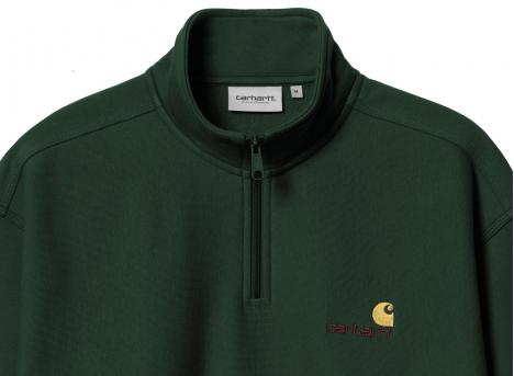 Carhartt Half Zip American Script Sweatshirt Conifer I027014