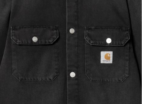 Carhartt Harvey Shirt Jac Black Dark Used Wash I033346