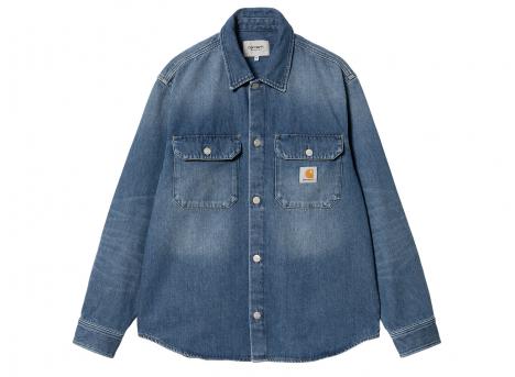 Carhartt Harvey Shirt Jac Blue Dark Used Wash I033346
