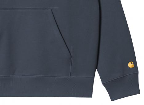 Carhartt Hooded Chase Sweat Dusky Blue / Gold I033661