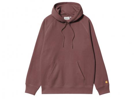 Carhartt Hooded Chase Sweat Dusky Pink / Gold I033661