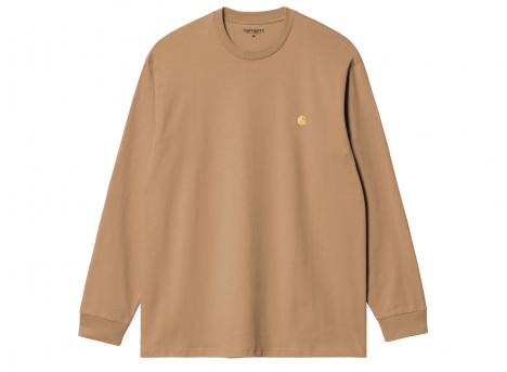 Carhartt LS Chase Tshirt Dusty Hamilton Brown / Gold I026392