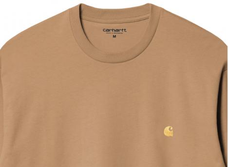 Carhartt LS Chase Tshirt Dusty Hamilton Brown / Gold I026392