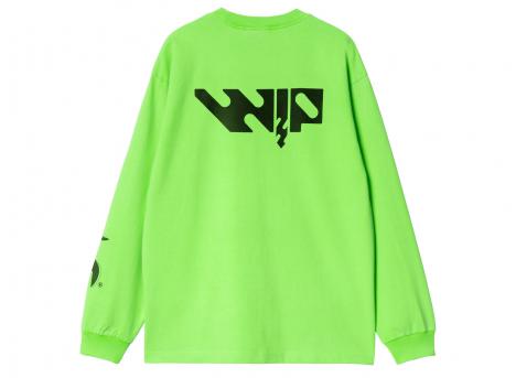 Carhartt LS Industry Tshirt Lumo Green / Black Garment Dyed I034411