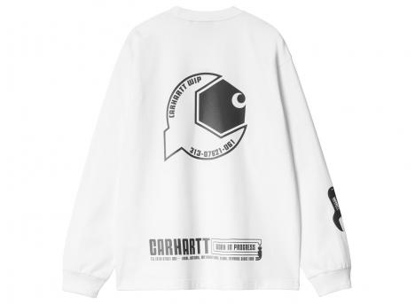 Carhartt LS industry Tshirt White / Black Garment Dyed I034411