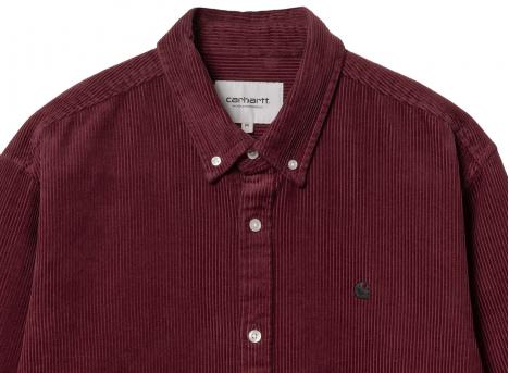 Carhartt Madison Cord Shirt Malbec / Black I029958
