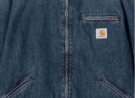 Carhartt OG Detroit Jacket Blue Dark Used Wash I034870