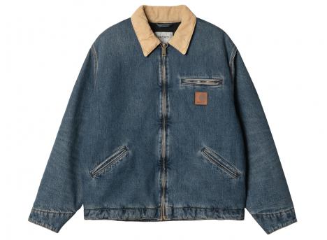 Carhartt OG Detroit Jacket Blue / Dusty Hamilton Brown Worn Used Wash I034734