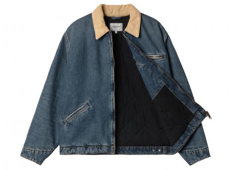 Carhartt OG Detroit Jacket Blue / Dusty Hamilton Brown Worn Used Wash I034734