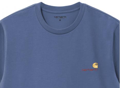 Carhartt American Script Tshirt Blue Iris I029956