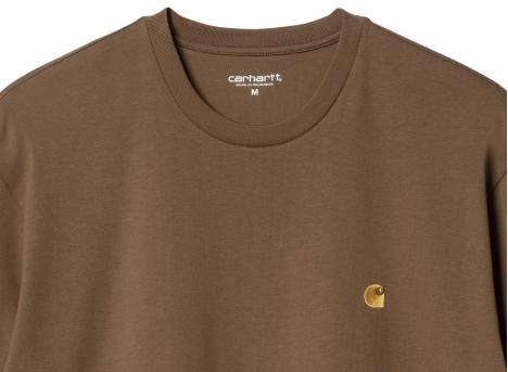 Carhartt Chase Tshirt Chocolate / Gold I026391